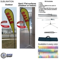 48Hr Quick- 13.5' Large Tear Drop Flag Kit Double Sided