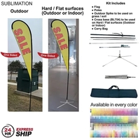24Hr Express- 13.5' Large Tear Drop Flag Kit One Side