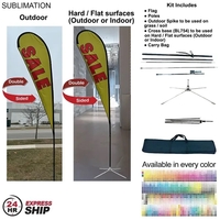 24Hr Express - 13.5' Large Tear Drop Flag Kit Double Sided