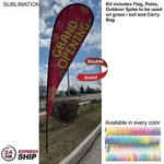 24Hr Express Ship -16' X-Large Tear Drop Flag Kit Two Sided