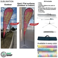 72Hr Fast Ship-16' XL Tear Drop Flag Kit Full Color One Side
