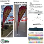 72Hr Fast Ship - 16' XL Tear Drop Flag Kit Double Sided
