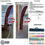 48Hr Quick Ship - 19' XL Feather Flag Kit Double Sided