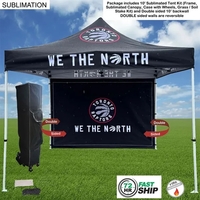 72Hr Fast Ship - Tent backwall package 2, 10' sublimated tent... from ASI...