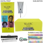 72Hr Fast Ship- Tradeshow Package Tripod Banner + Tablecover