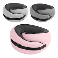 Portable u-shaped memory foam neck pillow with full color heat transfer......