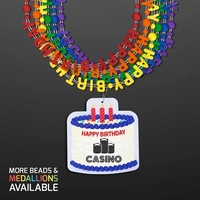 Happy Birthday Beads Necklaces with Cake Medallion (NO LED)