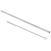 Straight straw made of stainless steel with a pipe cleaner brush.... from ASI...
