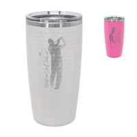 20 oz. dimpled golf tumbler with custom imprint and slider lid... from ASI...