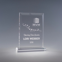 7.75" x 5.5" x 2" clear acrylic award with multi-dimensional shape... from...