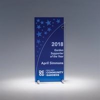 8" x 3.5" x 1.75" acrylic award with multi-dimensional shape in... from ASI...