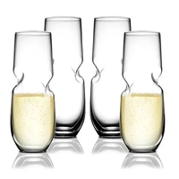 Vino Swirl™ Stemless Champagne, Glasses. 10 oz., Set of 4