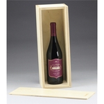 4.6" x 14.6" - Premium Birch Wood Slide Top Single Wine Box
