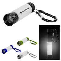 2.5" extra bright LED flashlight in assorted colors with metal carabiner......