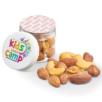 A satisfying mix of roasted nuts packaged for sharing. Contains...