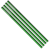 Set of 4 in Green Straight Stainless Steel Straws