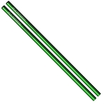 Set of 2 in Green Straight Stainless Steel Straws