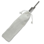 Set of 2 in Silver Straight Stainless Steel Straws