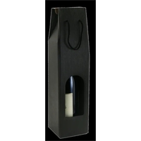 Heavy Duty Black Wine Bottle Carrier with Windows and Rope Handles... from...