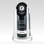 L.A. - Cylinder Resin and Crystal Award - Stackable Pucks