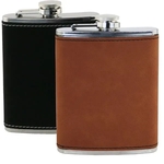 Suave™ Leatherette Wrap Captive-Top Pocket Flask, 8 oz.