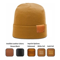 Genuine Leather Patch Beanie - Riveted... from ASI 75126 Oowee Products