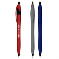 Ellie Dart 5.75" plunger-action ballpoint pen with rubberized grip and...