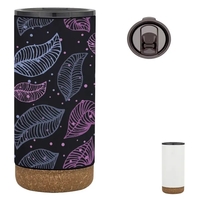 16-ounce double wall stainless steel tumbler with screw-on lid and...