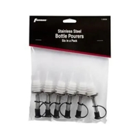 Bottle pourer, stainless steel with plastic cork, six pack. Blank.... from...