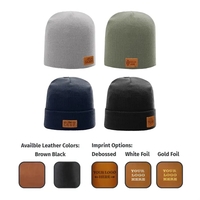 Richardson Brand Beanie with a Leather Patch... from ASI 75126 Oowee Products