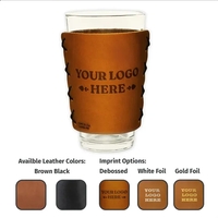 The Original Double Stitched Leather Pint Glass Holder Sleeve for 16-oz......