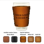 Full-Grain Leather Pint Glass Holder - Made in the USA