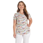 Cherokee - Tooniforms - Women's V-Neck Print Top