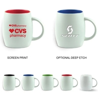 14 oz white coffee mug with colored interior... from ASI 31518 ADNART / Ad-N-Art