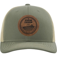 Richardson 112RE 100% recycled polyester cap with leatherette patch and...