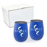 12 oz. Recycled Stainless Wine Glass - Gift Set