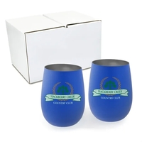 12 oz. Recycled Stainless Wine Glass - Gift Set, Full Color... from ASI 30270...
