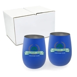 12 oz. Recycled Stainless Wine Glass - Gift Set, Full Color