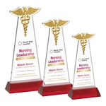 Caduceus VividPrint™ Award on Hartford Base - Red