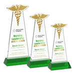 Caduceus VividPrint™ Award on Hartford Base - Green