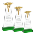 Caduceus Award on Hartford Base - Green