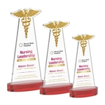 Caduceus VividPrint™ Award on Alberton Base - Red
