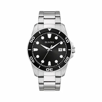 Corporate collection gents watch with stainless steel bracelet and black...