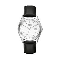 Leather strap bracelet watch with white dial available in men's and... from...
