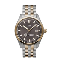 Two-tone gents watch with stainless steel case and bracelet and luminous......