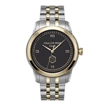 Crown Medallion Mens Two-Tone Stainless Steel Bracelet Watch