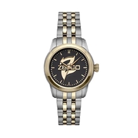 Ladies two-tone stainless steel bracelet watch with stainless steel case,...