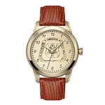 Crown Medallion Men's Leather Strap Watch