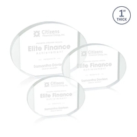 The Darwin combines clear oval optical crystal with white crystal edging......