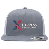 Yupoong 6006 YP Classics Five-Panel Trucker Hat with leatherette patches...